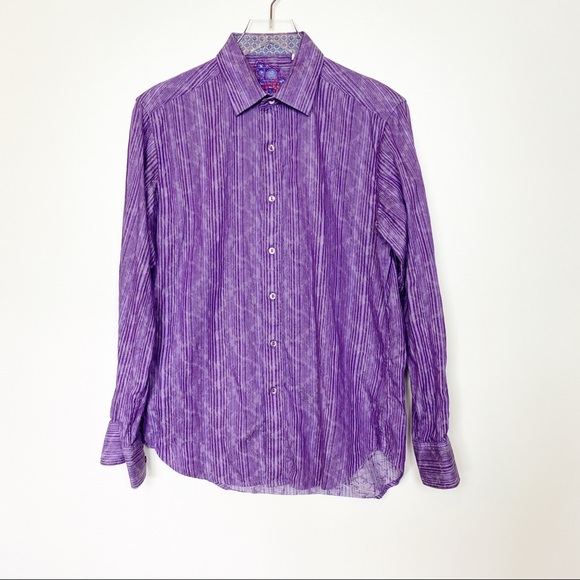 Robert Graham Other - Robert Graham Purple Striped Snake Shirt